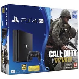 PlayStation 4 Pro 1000GB - Musta + Call of Duty: WWII