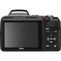 Nikon Coolpix L330 -Kompaktikamera - Musta + Nikkor 26X Wide Optical Zoom ED VR 4-104 mm f/3.1-5.9 - Objektiivit