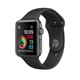 Apple Watch (Series 2) 2016 42 mm - Alumiini Tähtiharmaa - Armband Sport loop Musta