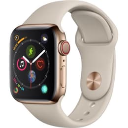 Apple Watch (Series 4) Syyskuu 2018 40 mm - Ruostumaton teräs Kulta - Armband Sport loop