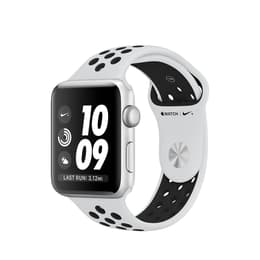 Apple Watch (Series 3) GPS 42 mm - Alumiini Hopea - Nike Sport band Hopea