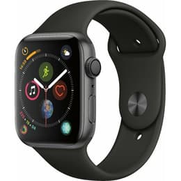 Apple Watch (Series 4) Syyskuu 2018 44 mm - Alumiini Tähtiharmaa - Armband Sport loop Musta