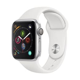 Apple Watch (Series 4) Syyskuu 2018 40 mm - Alumiini Hopea - Armband Sport loop Wit