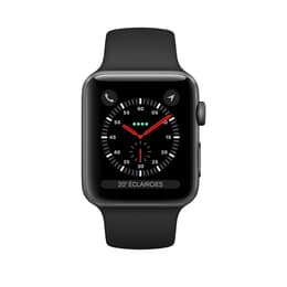 Apple Watch (Series 3) 2017 42 mm - Alumiini Tähtiharmaa - Armband Sport loop Musta