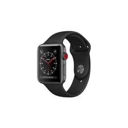 Apple Watch (Series 3) Syyskuu 2017 38 mm - Alumiini Tähtiharmaa - Armband Sport loop Musta