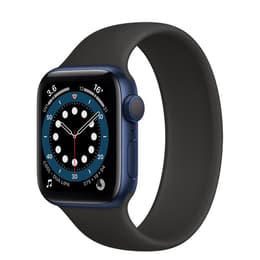 Apple Watch (Series 6) Syyskuu 2020 44 mm - Sininen - Armband Sport loop Musta