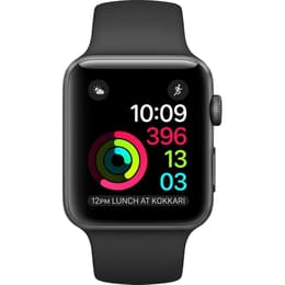 Apple Watch (Series 2) 2016 42 mm - Alumiini Tähtiharmaa - Armband Sport loop Musta