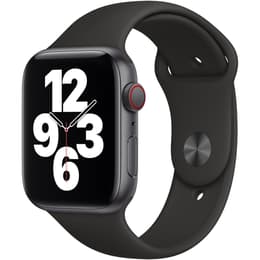 Apple Watch (Series 4) GPS + Cellular 44 mm - Ruostumaton teräs Harmaa - Sport band Musta