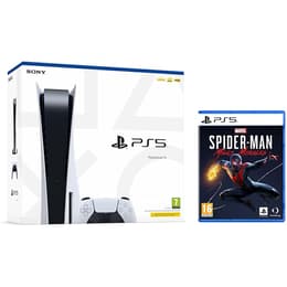PlayStation 5 825GB - Valkoinen + Spider-Man Miles Morales