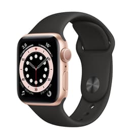 Apple Watch (Series 4) Syyskuu 2018 40 mm - Alumiini Kulta - Armband Sport loop Musta