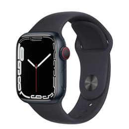 Apple Watch (Series 7) GPS + Cellular 45 mm - Alumiini Keskiyö - Sport band Musta