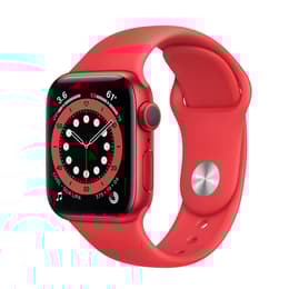 Apple Watch (Series 6) Syyskuu 2020 40 mm - Alumiini Punainen - Armband Sport loop Punainen