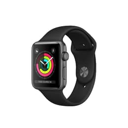 Apple Watch (Series 3) GPS + Cellular 42 mm - Alumiini Tähtiharmaa - Sport band Musta