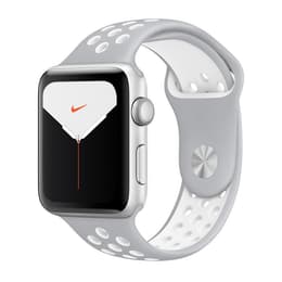 Apple Watch Series 5 (2019) GPS + Cellular 44 mm - Alumiini Hopea- Nike Sport band Valkoinen