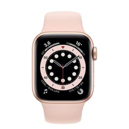 Apple Watch (Series 6) 2020 GPS 40 mm - Ruostumaton teräs Kulta - Sport band Pinkki
