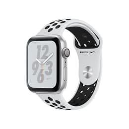 Apple Watch Series 4 (2018) GPS 44 mm - Alumiini Hopea- Nike Sport band Valkoinen/Musta