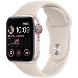 Apple Watch Series SE 2 (2022) GPS + Cellular 44 mm - Alumiini Tähtivalkea - Sport band Tähtivalkea
