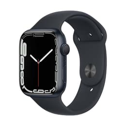 Apple Watch (Series 7) 2021 GPS 45 mm - Alumiini Avaruusmusta (Space black) - Sport band Musta