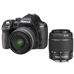 Yksisilmäinen peiliheijastuskamera K-50 - Musta + Pentax SMC DA 18-55mm f/3.5-5.6 AL WR + SMC DA 50-200mm f/4-5.6 ED f/3.5-5.6 + f/4-5.6