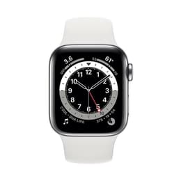 Apple Watch (Series 7) 2021 GPS 45 mm - Alumiini Hopea - Sport band Wit