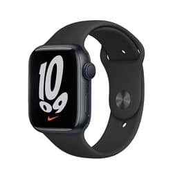 Apple Watch (Series 7) 2021 GPS + Cellular 45 mm - Alumiini Musta - Sport band Musta
