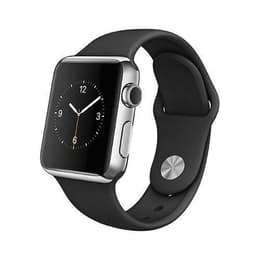 Apple Watch (Series 1) 2016 GPS 42 mm - Ruostumaton teräs Hopea - Sport loop Musta