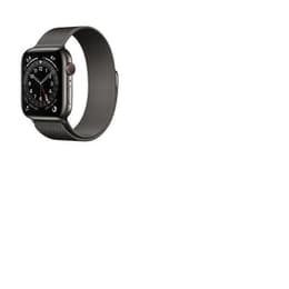Apple Watch (Series 7) 2021 GPS 45 mm - Alumiini Musta - Milanese loop Hopea