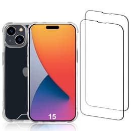 Kuori iPhone 15 ja 2 suojakalvo - Kierrätysmuovi - Läpinäkyvä