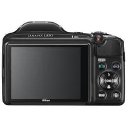 Puolijärjestelmäkamera Coolpix L830 - Musta + Nikon Nikkor 34x Wide Optical Zoom ED VR 22.5–765 mm f/3–5.9 f/3–5.9
