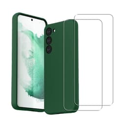 Kuori Galaxy S23 ja 2 suojakalvo - Silikoni - Vihreä