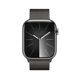 Apple Watch Series 9 (2023) GPS + Cellular 45 mm - Ruostumaton teräs Grafiitti - Milanese loop Musta