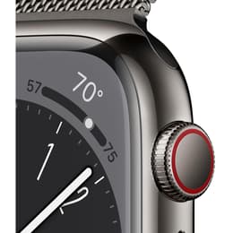 Apple Watch Series 9 (2023) GPS + Cellular 45 mm - Ruostumaton teräs Grafiitti - Milanese loop Musta