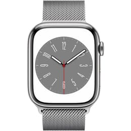 Apple Watch Series 8 (2022) GPS + Cellular 45 mm - Ruostumaton teräs Hopea - Milanese loop Harmaa