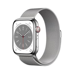 Apple Watch Series 8 (2022) GPS + Cellular 45 mm - Ruostumaton teräs Hopea - Milanese loop Harmaa