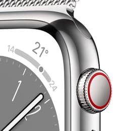 Apple Watch Series 8 (2022) GPS + Cellular 45 mm - Ruostumaton teräs Hopea - Milanese loop Harmaa