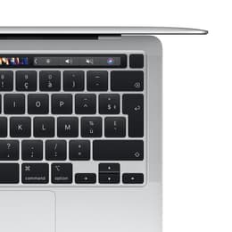 MacBook Pro 13" (2020) - Applen M1 ‑siru jossa on 8-ytiminen prosessori ja 8-ytiminen näytönohjain - 8GB RAM - SSD 256GB - QWERTY - Englanti