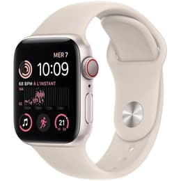 Apple Watch (Series SE) 2022 GPS 44 mm - Alumiini Tähtivalkea - Sport band Tähti­valkea