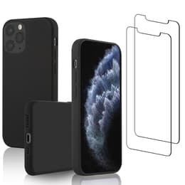 Kuori iPhone 11 Pro ja 2 suojakalvo - Silikoni - Musta