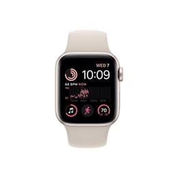Apple Watch (Series SE) 2020 GPS + Cellular 44 mm - Alumiini Kulta - Sport band Wit