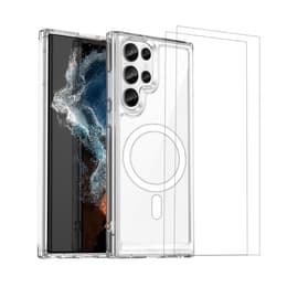 Kuori Galaxy S23 Ultra ja 2 suojakalvo - TPU - Läpinäkyvä