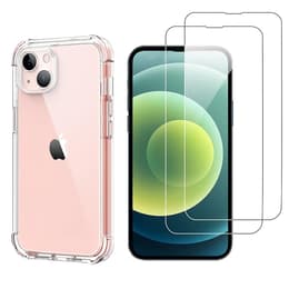 Kuori iPhone 13 ja 2 suojakalvo - TPU - Läpinäkyvä