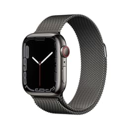 Apple Watch (Series 7) 2021 GPS + Cellular 41 mm - Ruostumaton teräs Musta - Milanese loop Musta