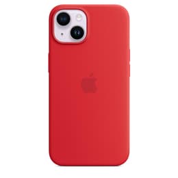 Apple Silikonikuori iPhone 14 Plus - Magsafe - Silikoni Punainen