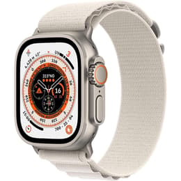 Apple Watch (Ultra) 2022 GPS 49 mm - Titaani Harmaa - Alpine-ranneke Wit