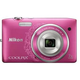 Kompaktikamera Coolpix S3500 - Vaaleanpunainen (pinkki) + Nikon Nikon Nikkor 7x Wide Optical Zoom ED VR 26-182 mm f/3.4-6.4 f/3.4-6.4