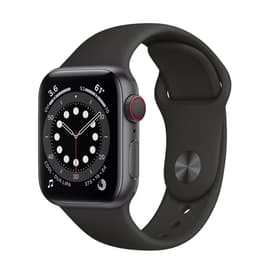 Apple Watch (Series 6) 2020 GPS + Cellular 40 mm - Alumiini Tähtiharmaa - Sport band Musta
