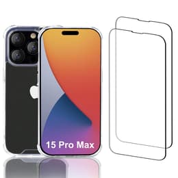 Kuori iPhone 15 Pro Max ja 2 suojakalvo - Kierrätysmuovi - Läpinäkyvä