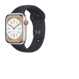 Apple Watch (Series 8) 2022 GPS + Cellular 45 mm - Alumiini Pinkki - Sport band Musta