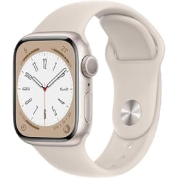 Apple Watch (Series 8) 2022 GPS 41 mm - Alumiini Tähtivalkea - Sport band Tähti­valkea