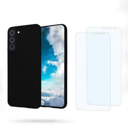 Kuori Galaxy S22 5G ja 2 suojakalvo - Silikoni - Musta